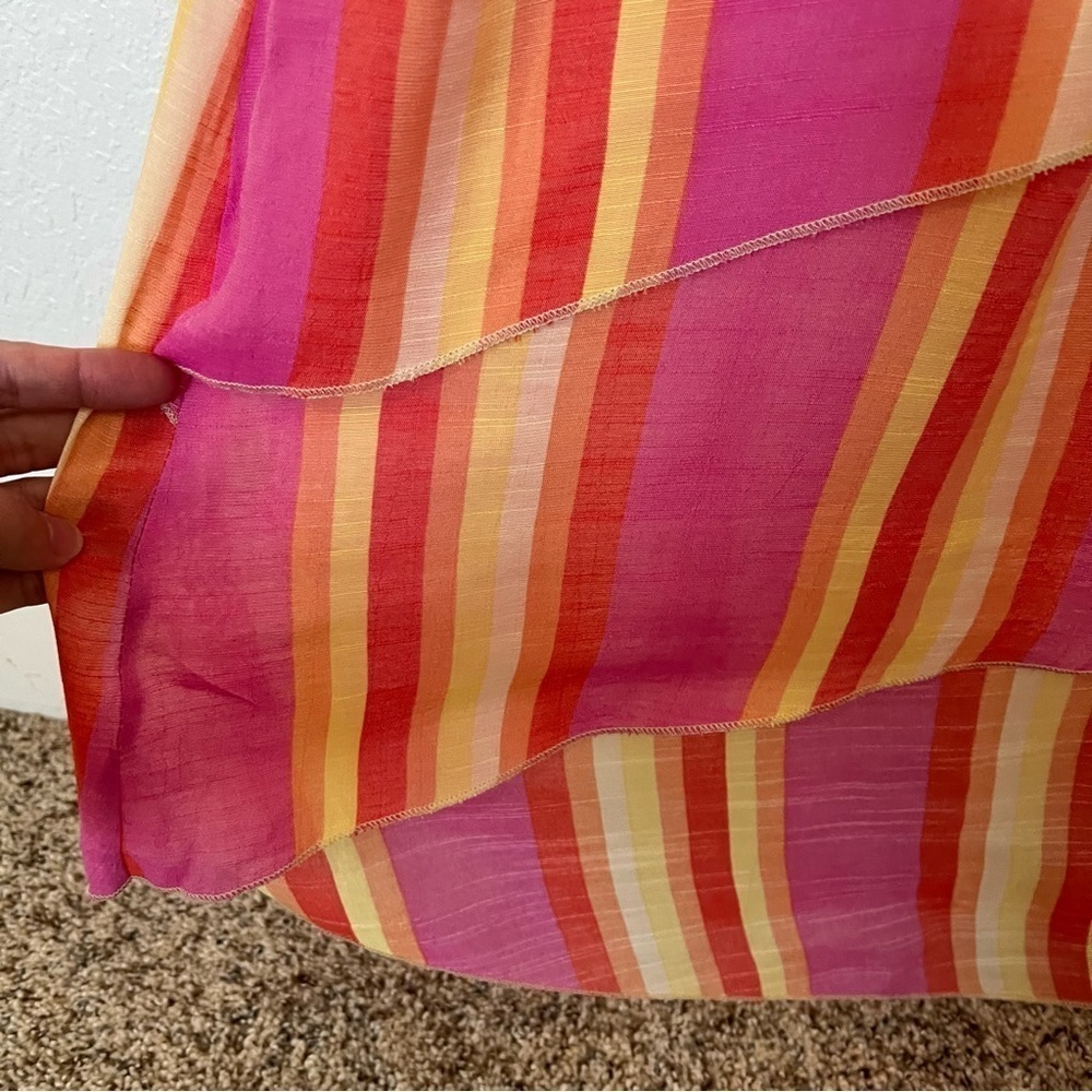 2/$30 Mlle Gabrielle maxi high-low haulter tiered dress multicolored. SZ S - Picture 4 of 15